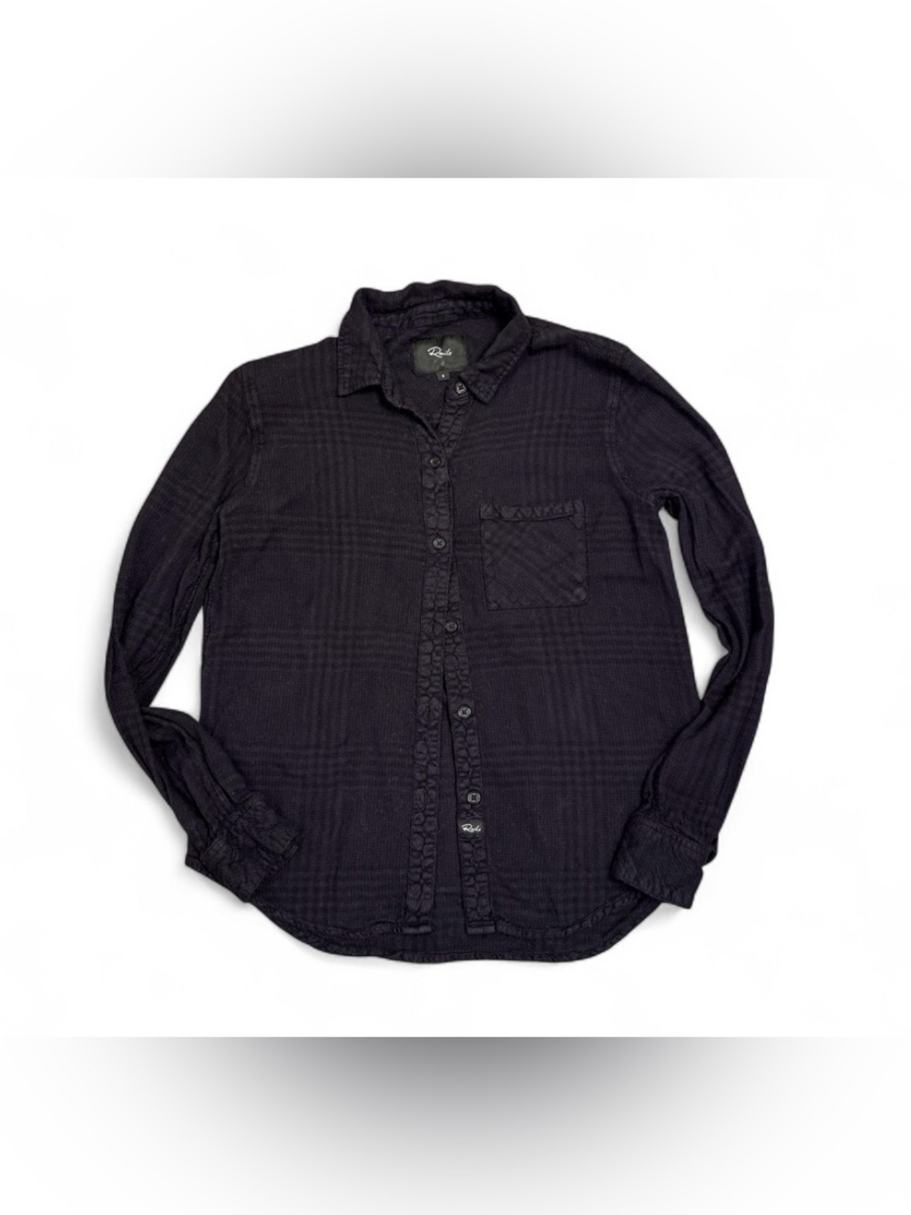 Rails Black Plaid Gauze Button Front Shirt Small